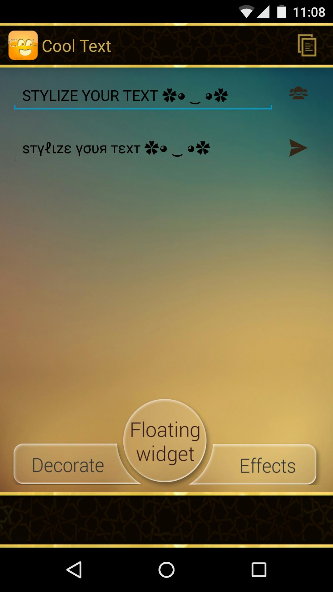 Floating texts