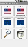 USA and Euro Coins पोस्टर