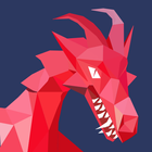 Origami paper dragons icon