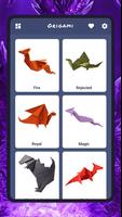 Dragons en papier origami Affiche