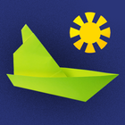 Navires en origami, bateaux icône