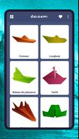 Navires en origami, bateaux Affiche