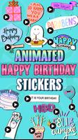 アニメーションの誕生日WASticker ポスター