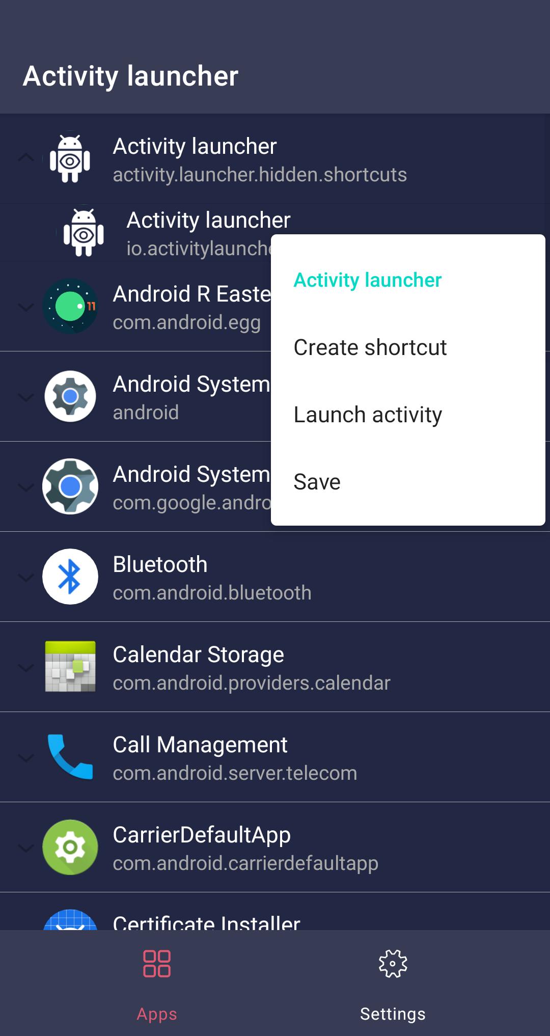 Activity launcher apk