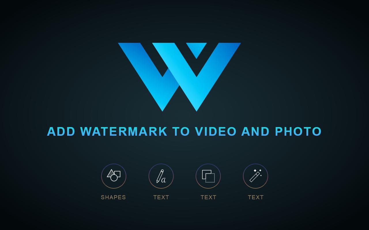 Watermark photo. Video watermark maker. Video maker logo.