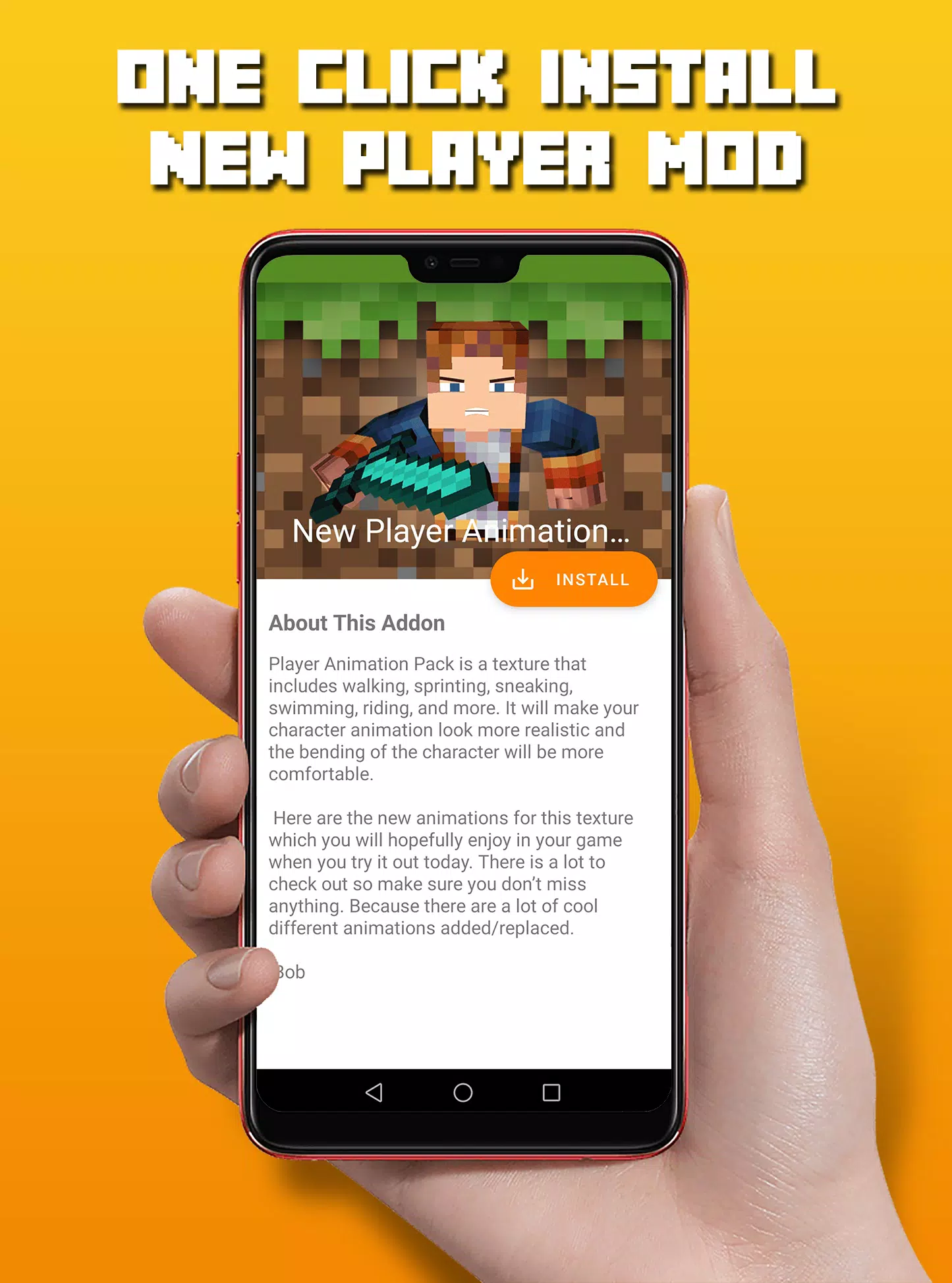 New Player Animation for Minecraft Pocket Edition 1.16