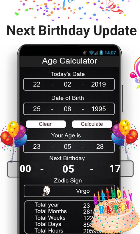 Calculatrice D Age Calculer L Age Et Le Rappel De Pour Android Telechargez L Apk Calculatrice D Age Calculer L Age Et Le Rappel De Pour Android Telechargez L Apk
