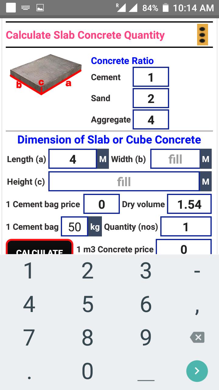 Concrete Price Calculator - My Hobby
