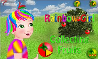 Rainbow Girl Collecting Fruits ポスター