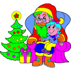 Christmas coloring book icon