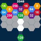 hexagones 2048: tirer et fusionner des nombres icône