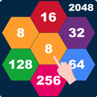 puzzle hexagones 2048: tapez et fusionnez nombres icône