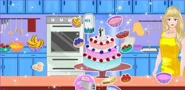ハートウエディングケーキ料理ゲーム