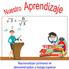 Racionalizar primero el denominador y luego operar 圖標