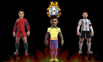 Soccer juggle: Ronaldo, Messi Poster