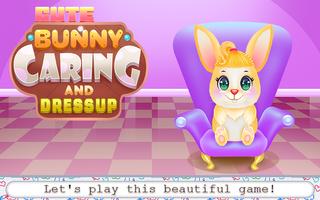 Poster Cute Bunny Caring and Dressup