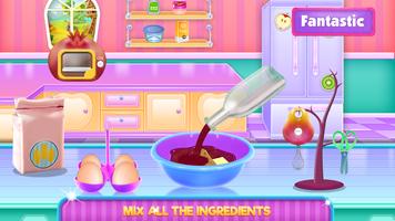 Fruit Chocolate Cake Cooking poster