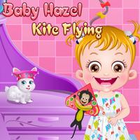 Baby Hazel Kite Flying Affiche