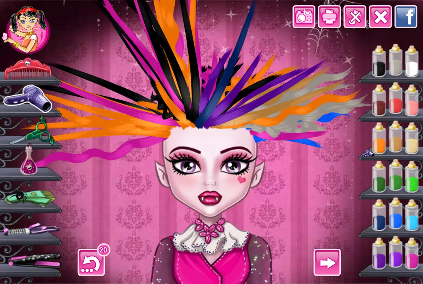 Jogo cabeleireiro monster high