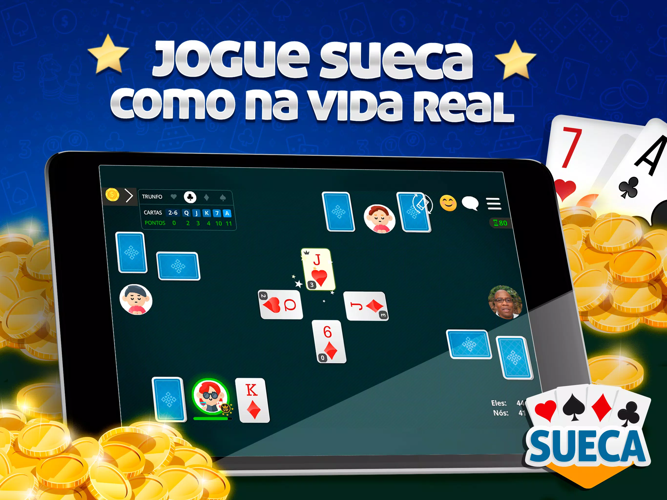 Sueca Jogatina: Jogo de Cartas Android Jogos APK (com.riva.sueca) por  Jogatina.com - Faça o download para o seu celular a partir de PHONEKY