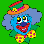Clown coloring book icon