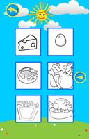 Poster Coloring Book for kids : Food