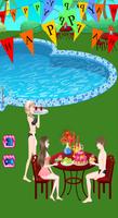 Pool Party love stroy games - Couple Kissing Poster