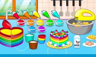 Cooking colorful cake পোস্টার