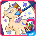 Horse, unicorn coloring book
