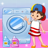 العاب غسيل الملابس في المنزل الصغير
