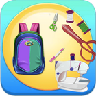 Sewing clothes school game icon