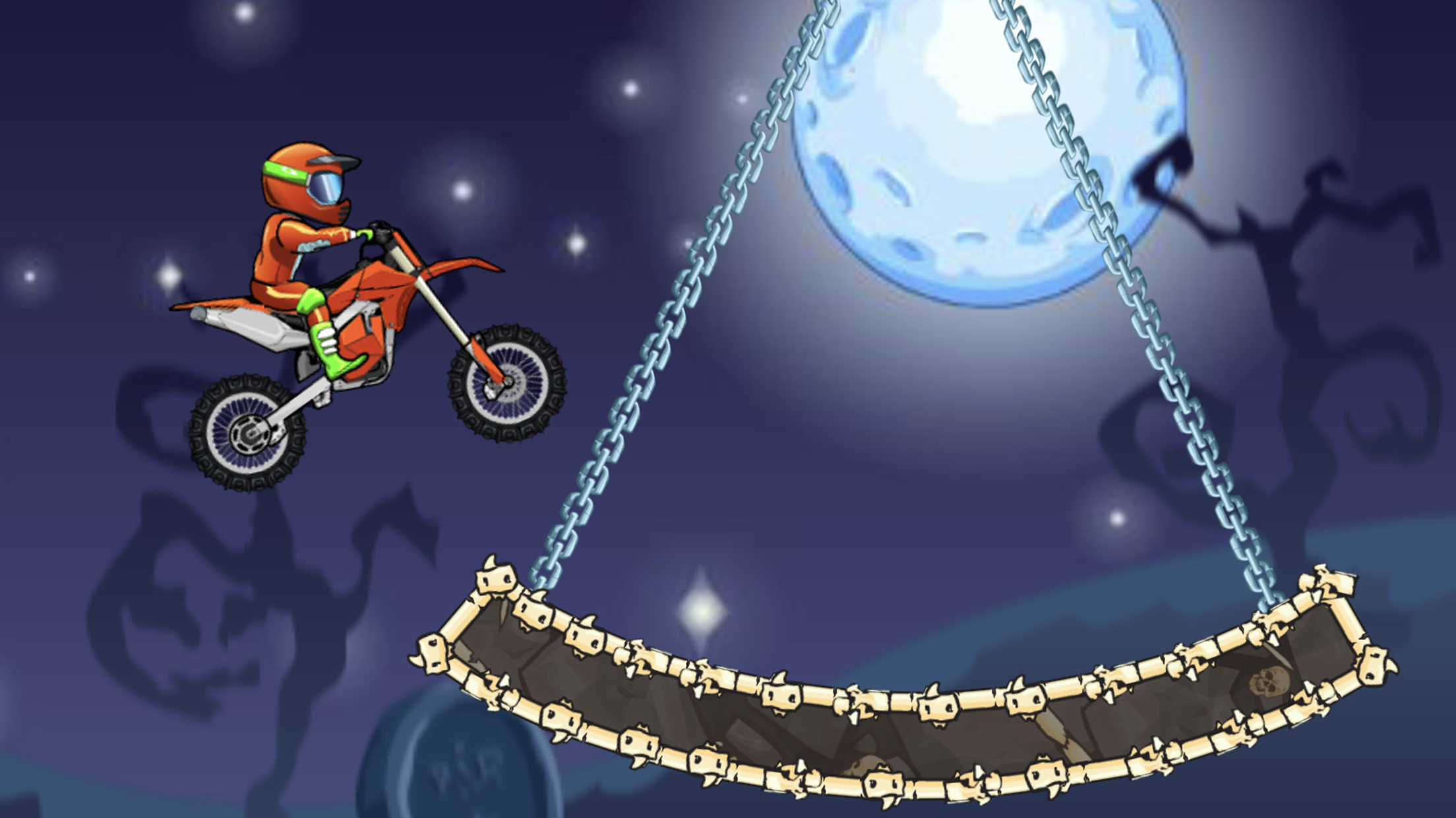 Jogo Moto X3M Spooky Land no Jogos 360