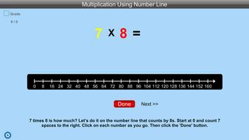 Multiplication Using Number Line Ekran Görüntüsü 1