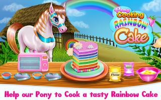 Pony Cooking Rainbow Cake Affiche