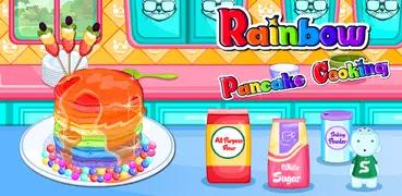Rainbow Pancakes Cooking