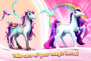 Rainbow Horse Caring پوسٹر