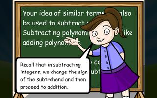 Subtracting Polynomials screenshot 2