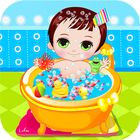 feliz jogo de banho do bebê ícone