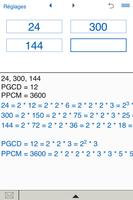 Calcul de PGCD et de PPCM capture d'écran 2