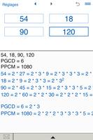 Calcul de PGCD et de PPCM capture d'écran 3