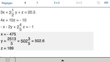Système d'équations linéaires  capture d'écran 2