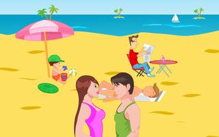 Kissing Game-Beach Couple Fun ảnh chụp màn hình 3