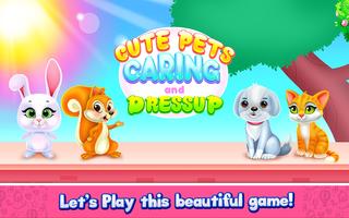 Poster Cute Pets Caring and Dressup