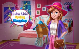 Boho Chic Spring Shopping Affiche
