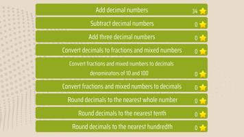 Decimals 4th grade Math skills poster