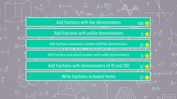 Adding Fractions Math Trainer poster