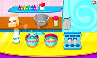 Regenbogen Cupcakes backen Plakat