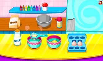 Cooking rainbow cupcakes پوسٹر