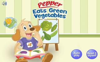 Poster Pepper eats green vegetable