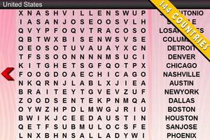 WordSearch Place 144 Countries Affiche
